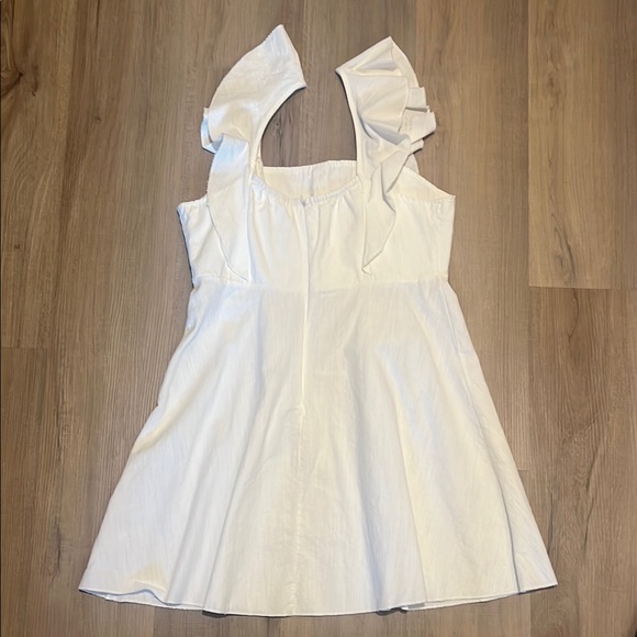 White Ruffle Sleeve Dress - Picture 2 of 2
